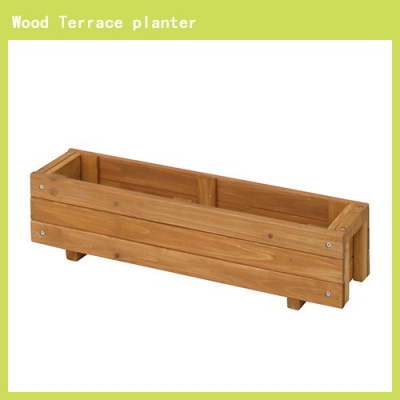 Wood terrace planter