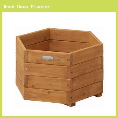 Wood Deco hexagon Planter