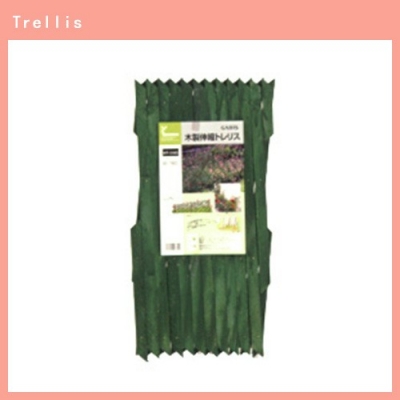 Wooden Telescopic Trellis Green